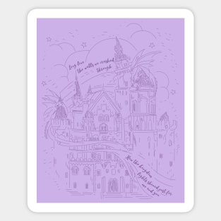 Long live dragons and castle in purple Sticker